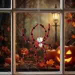 Red Crystal Beaded Spider Suncatcher | Halloween Window Hanging Ornament Gothic Decor - Image 2