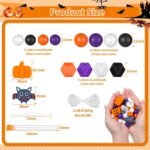 145PCS Halloween Silicone Beads Kit | Pumpkin Skull Ghost Bat Pastel Shapes for DIY Jewelry Crafts - Image 3