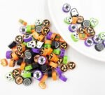 100PCS 10MM Halloween Polymer Clay Beads | Ghost Pumpkin Spider Spacer Beads for DIY Jewelry Crafts - Image 2