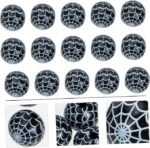 50PCS Halloween Wooden Beads | Black Colored Spider Web Beads for DIY Bracelets Garland Crafts - Image 3