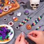 40 Sets Halloween Bead Necklace Making Kit | Carnival DIY Jewelry Craft Kit for Kids Teens Party