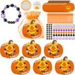 24 Pack Halloween Bracelet Craft Kit | BOO Letter Beads DIY Jewelry Making Supplies for Party Gifts