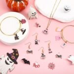 Pink Halloween Charms | Spooky DIY Jewelry Making Supplies (40 Pieces)