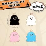 20PCS Pastel Halloween Enamel Charms | Pumpkin Ghost Bat Jewelry Charms for DIY Bracelets Crafts - Image 3
