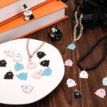 20PCS Pastel Halloween Enamel Charms | Pumpkin Ghost Bat Jewelry Charms for DIY Bracelets Crafts