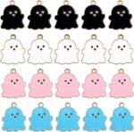 20PCS Pastel Halloween Enamel Charms | Pumpkin Ghost Bat Jewelry Charms for DIY Bracelets Crafts - Image 2