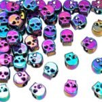 20PCS Colorful Skull Beads | 0.41 Inch Large Hole Metal Spacer Beads for DIY Jewelry Crafts - Image 3