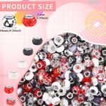 100PCS Large Hole Beads | Black White Red European Lampwork Murano Style Beads for DIY Jewelry - Image 3
