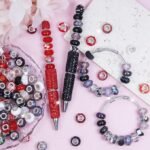 100PCS Large Hole Beads | Black White Red European Lampwork Murano Style Beads for DIY Jewelry - Image 4
