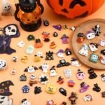 60PCS Halloween Resin Charms | Flatback Spooky Slime Embellishments for DIY Crafts Jewelry