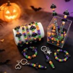 1200PCS Halloween Pony Beads | 45 Bat Beads 8 Colors 6x9MM Kandi Beads for DIY Jewelry Crafts - Image 2