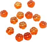 100PCS 8X10MM Orange Pumpkin Glass Beads | Mini Fall Beads for Halloween Thanksgiving DIY Jewelry - Image 2